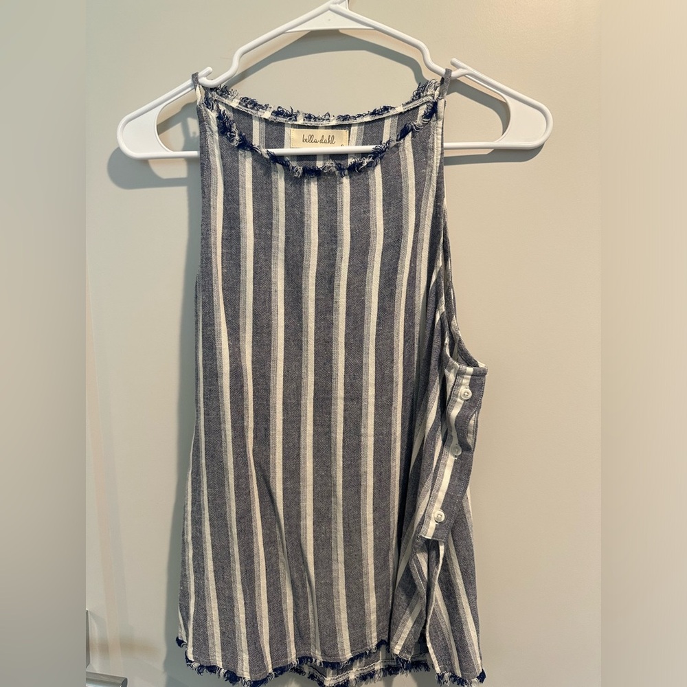 Bella Dahl Stripe tank with side buttons